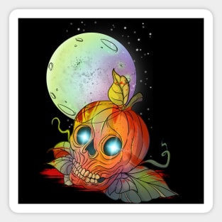 Midnight Pumpkin Skull Magnet